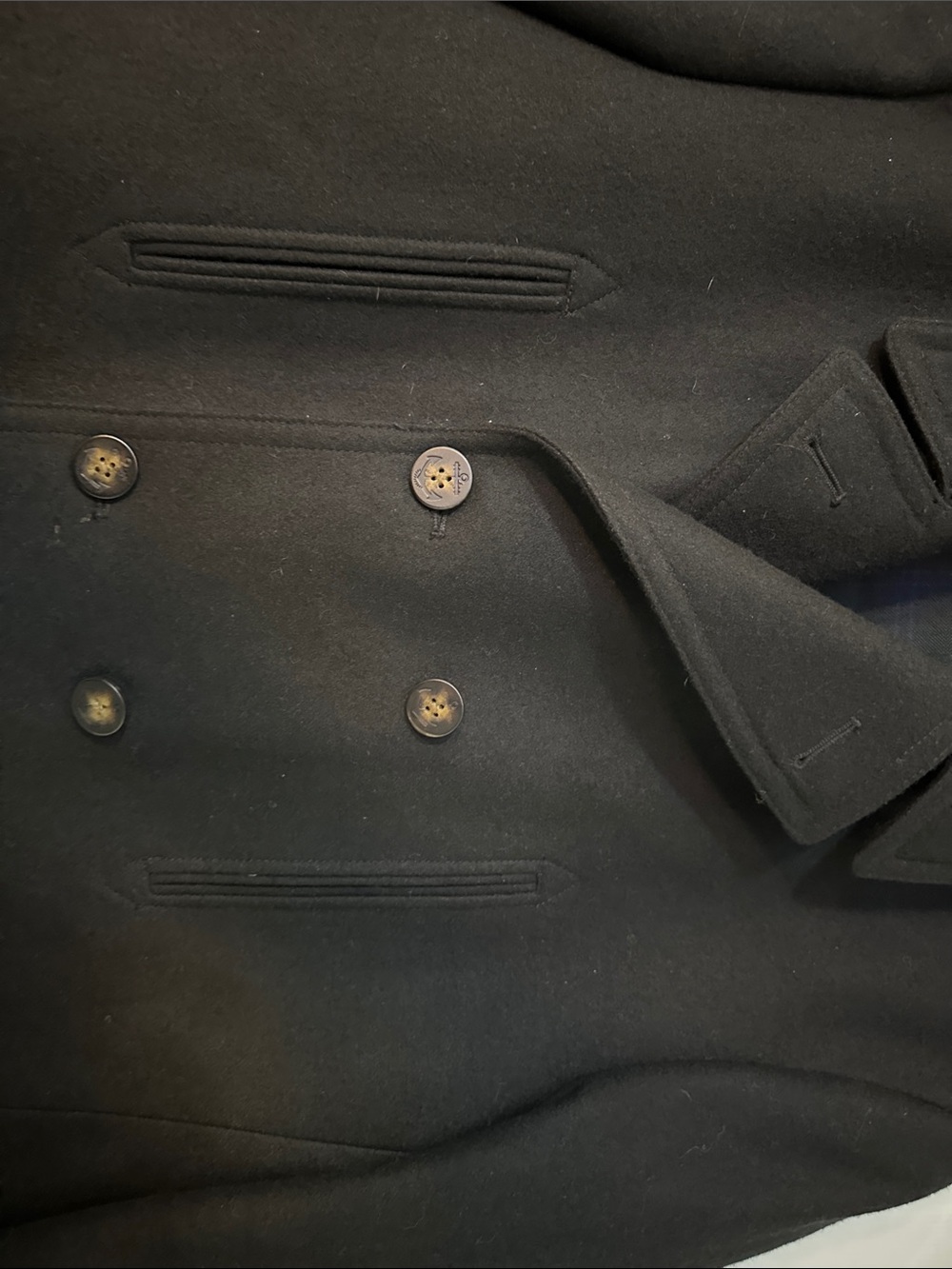 Lauren Ralph Lauren Black Double-Breasted Pea Coat - Picture 4 of 7